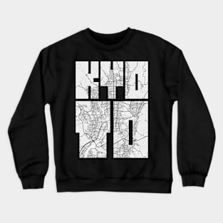 Kyoto, Japan City Map Typography - Light Crewneck Sweatshirt